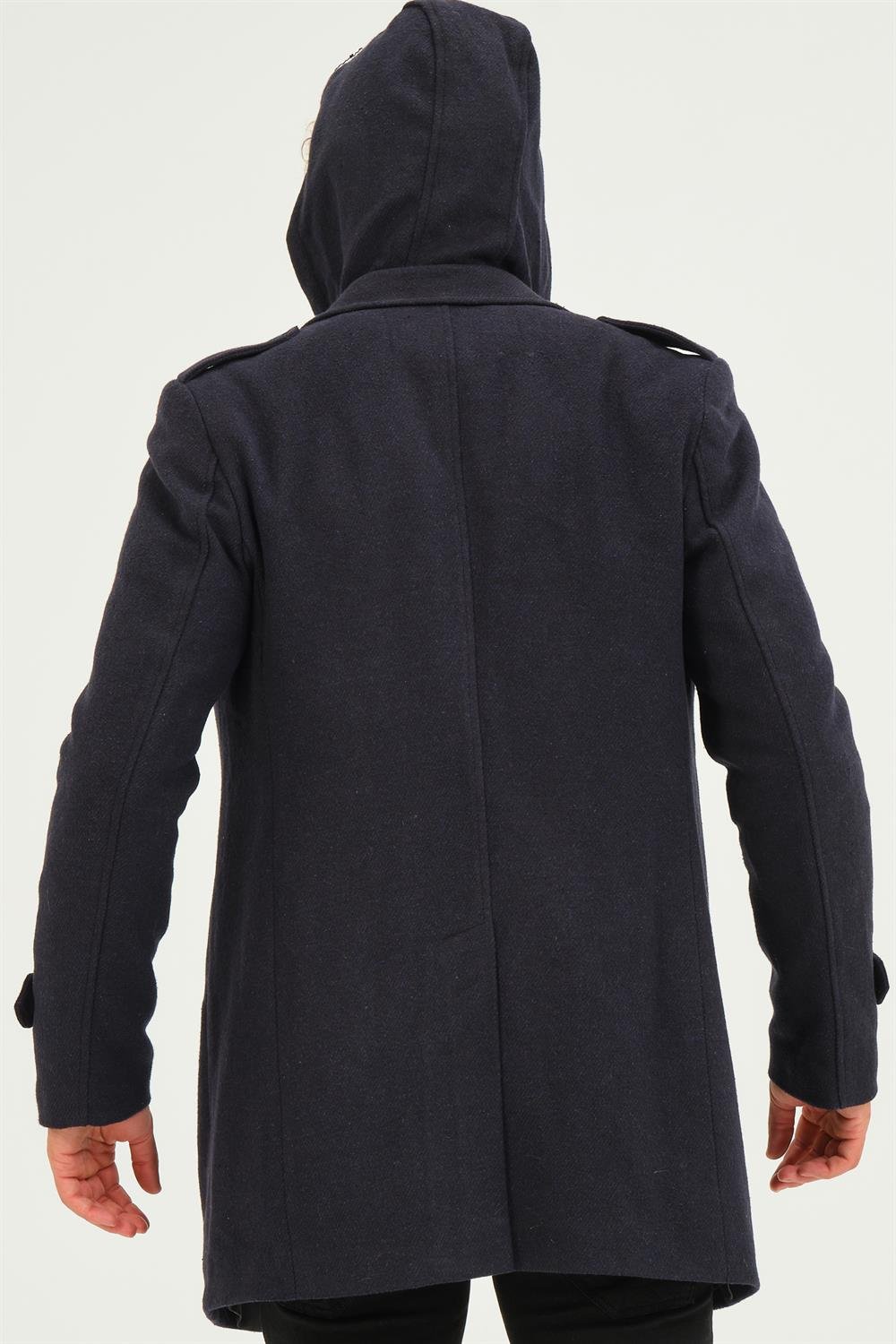 PLT8401 DEWBERRY MEN&#039;S COAT-DIAGONAL NAVY BLUE