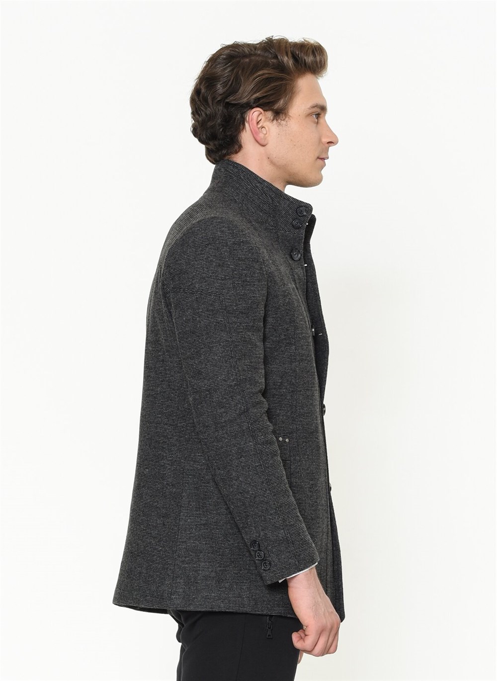 PLT8359 DEWBERRY MEN&#039;S COAT-PATTERNED GREY