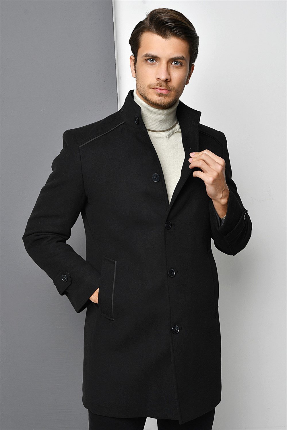 PLT8391 DEWBERRY MEN&#039;S COAT-BLACK
