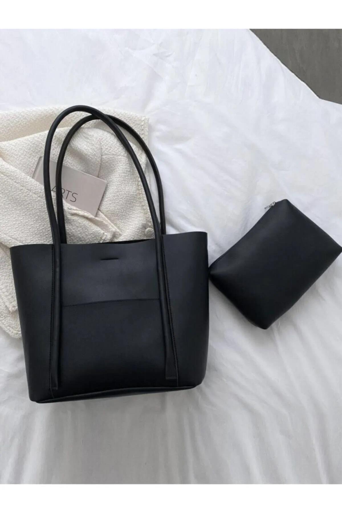 97735 Dewberry Classic Womens Shoulder Bag with Wallet-BLACK