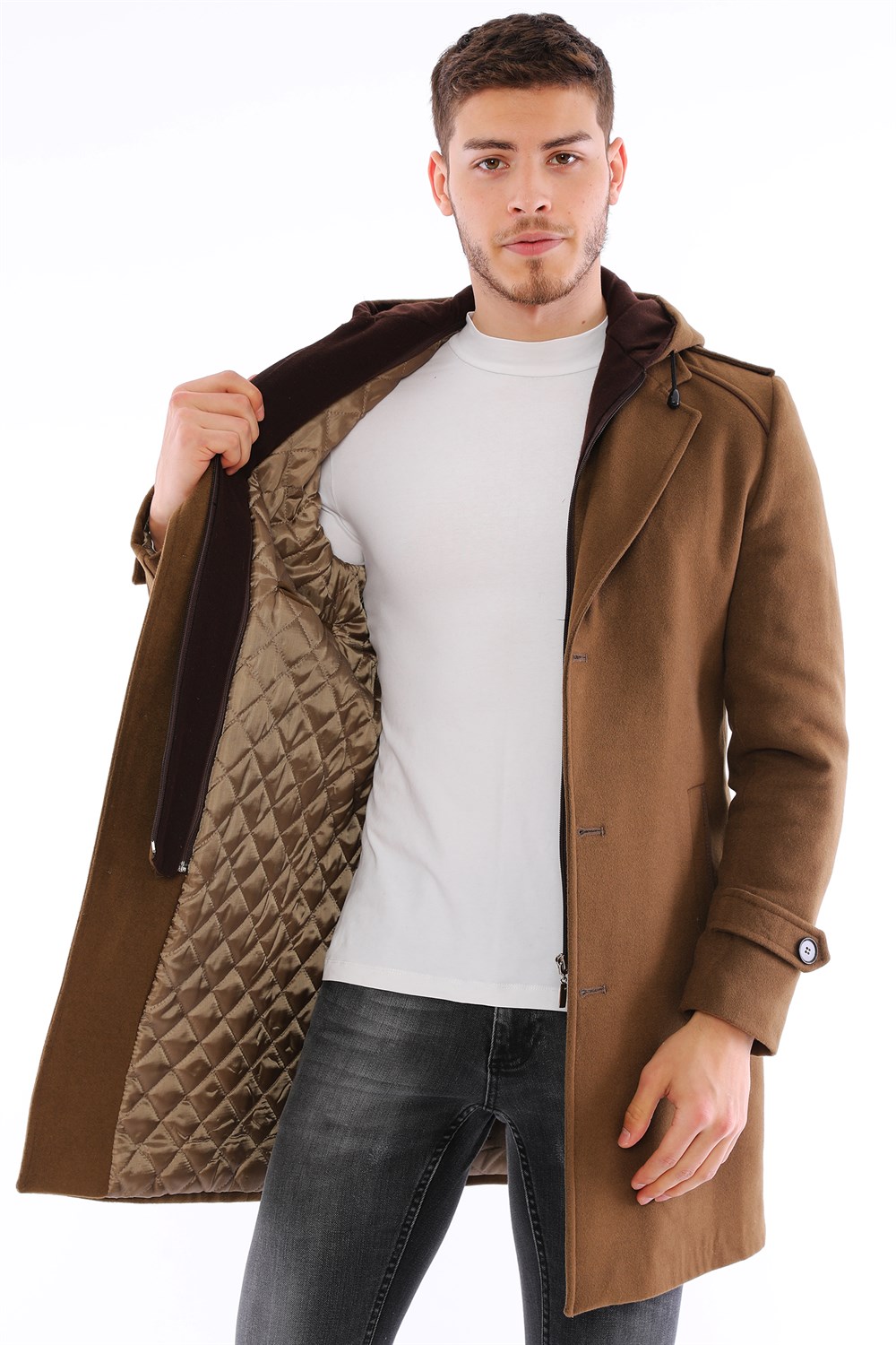 PLT8401 DEWBERRY MEN&#039;S COAT-CAMEL