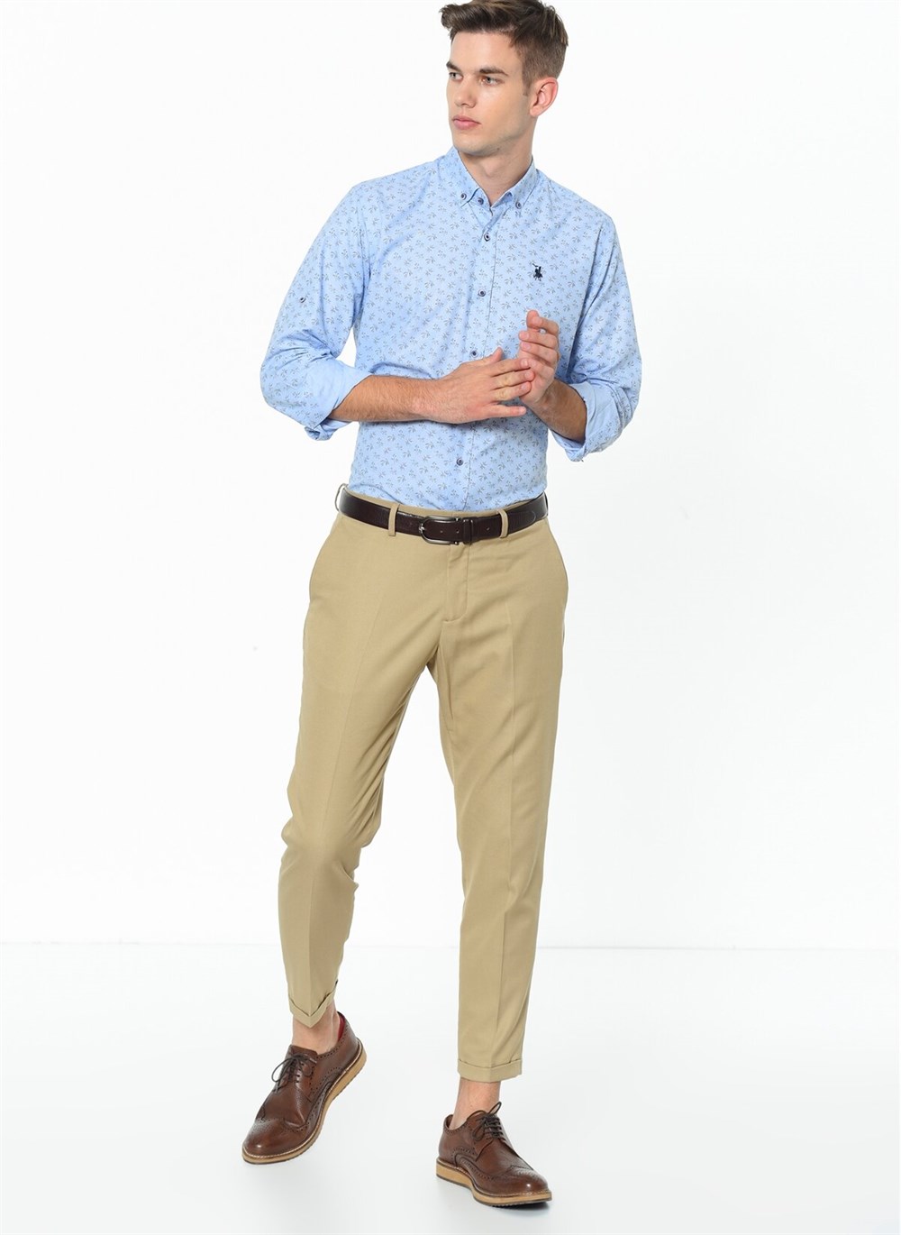 G686 DEWBERRY MEN'S SHIRT-BLUE