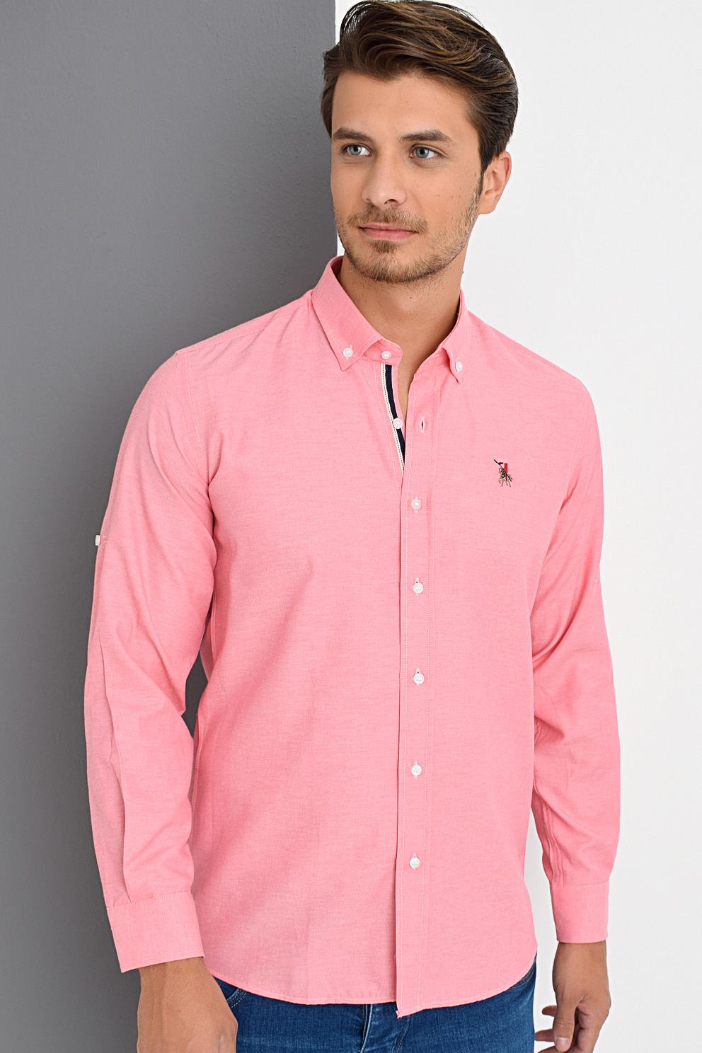 G974 DEWBERRY MEN&#039;S SHIRT-PINK