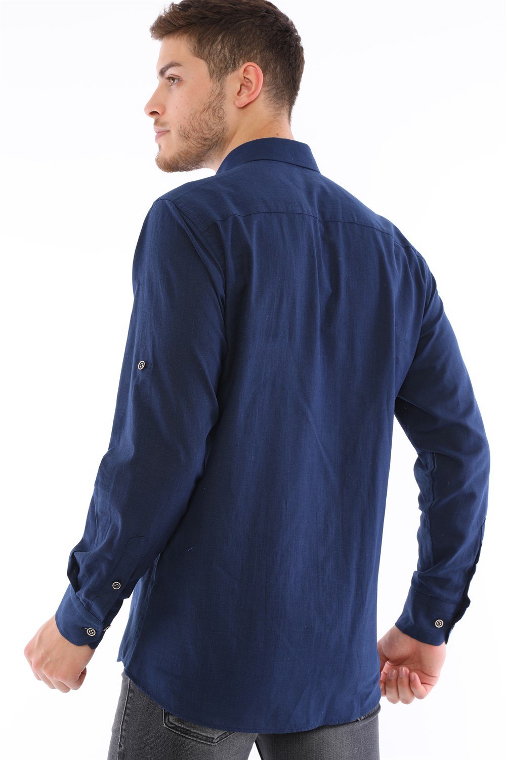 G721 DEWBERRY MEN'S SHIRT-NAVY BLUE