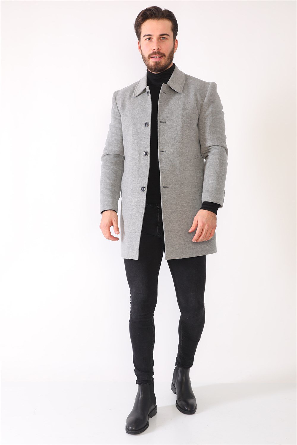 PLT8364 DEWBERRY MEN&#039;S COAT-LIGHT GREY