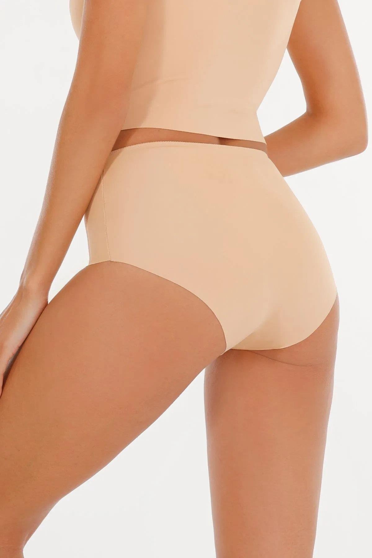 09653 Dewberry Womens High Waist Laser Cut 3 Piece Panties-MULTICOLOR