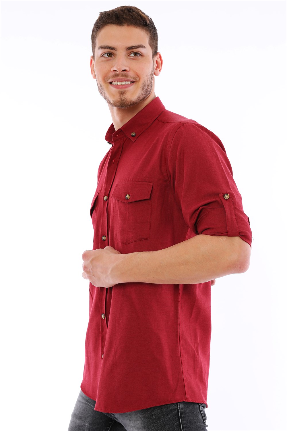 G722 DEWBERRY MEN&#039;S SHIRT-BURGUNDY