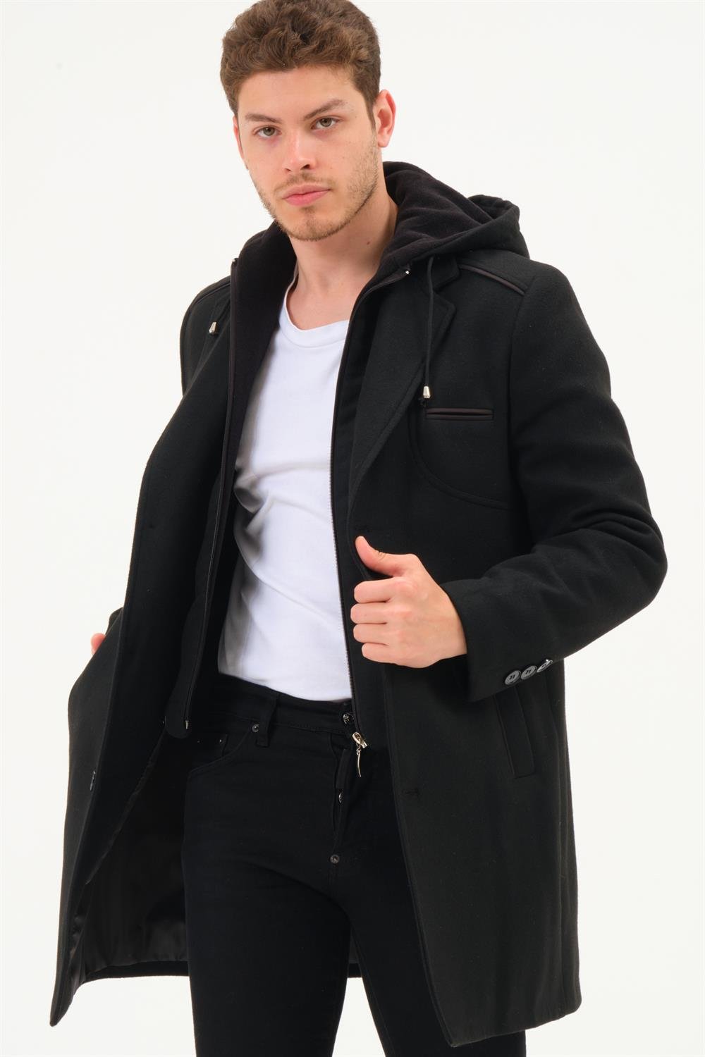 PLT8371 DEWBRRY MEN&#039;S COAT-DARK BLACK