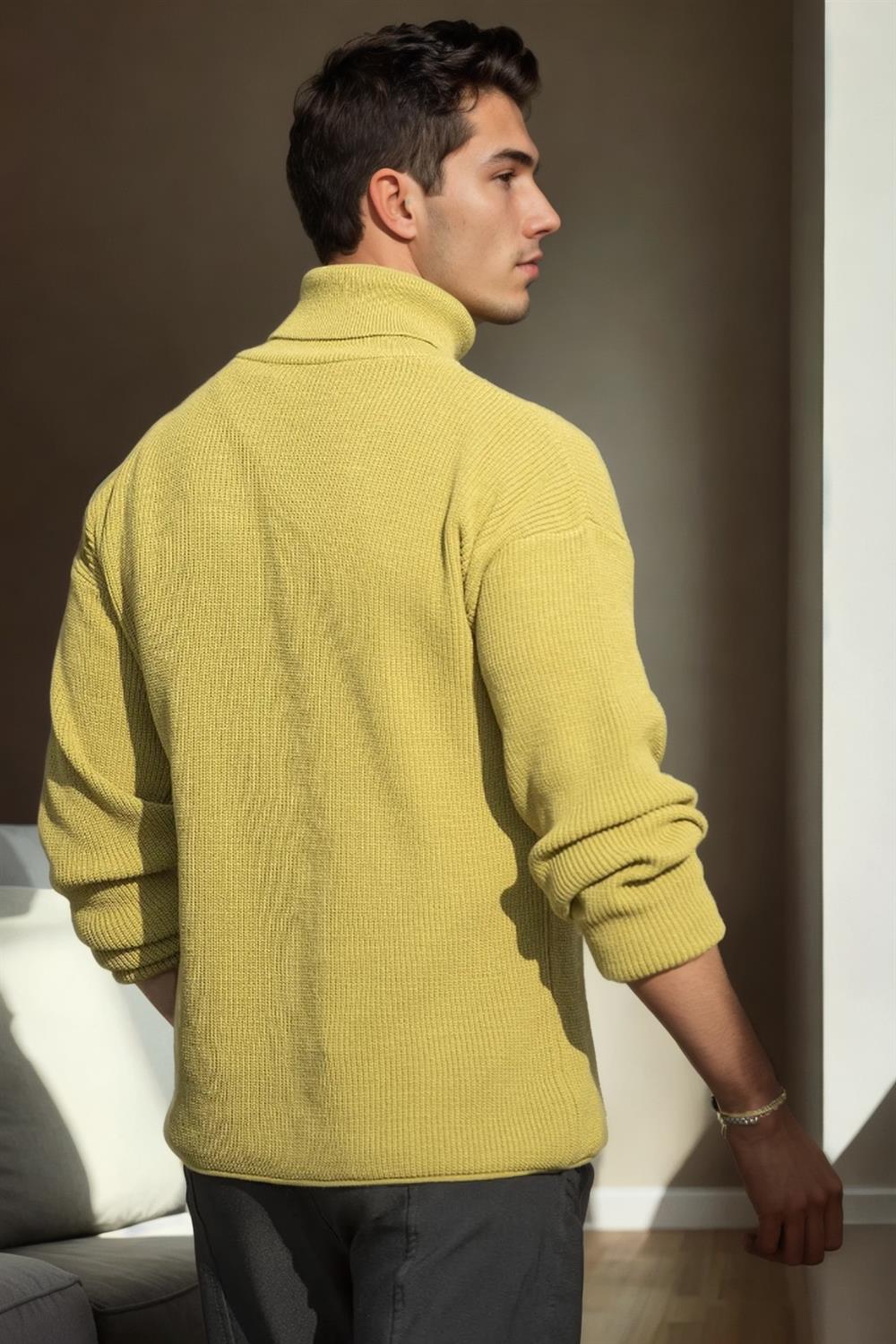 18701 Dewberry Turtleneck Mens Knitwear-GREEN