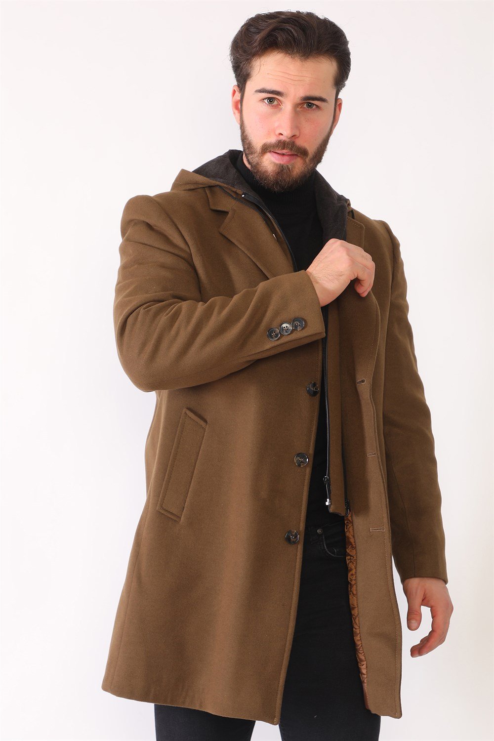 PLT8376 DEWBERRY MEN&#039;S COAT-CAMEL