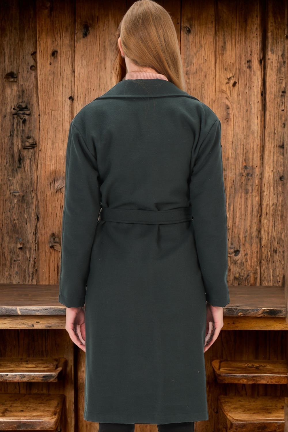 Z6765 DEWBERRY WOMEN'S COAT-PLAIN GREEN