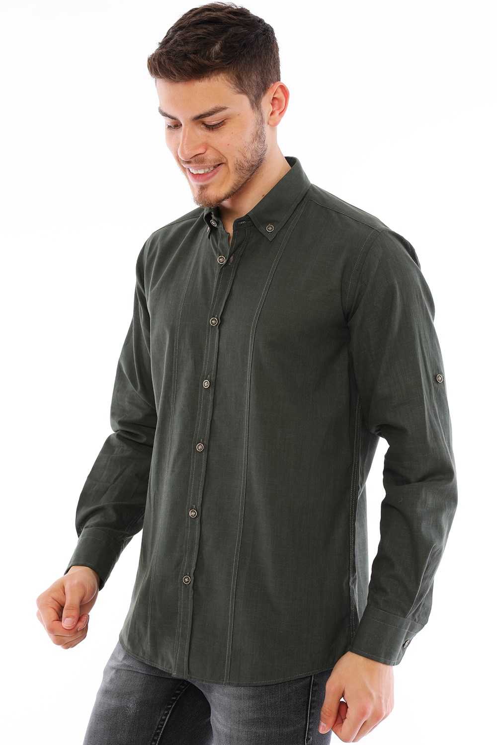 G721 DEWBERRY MEN'S SHIRT-KHAKI
