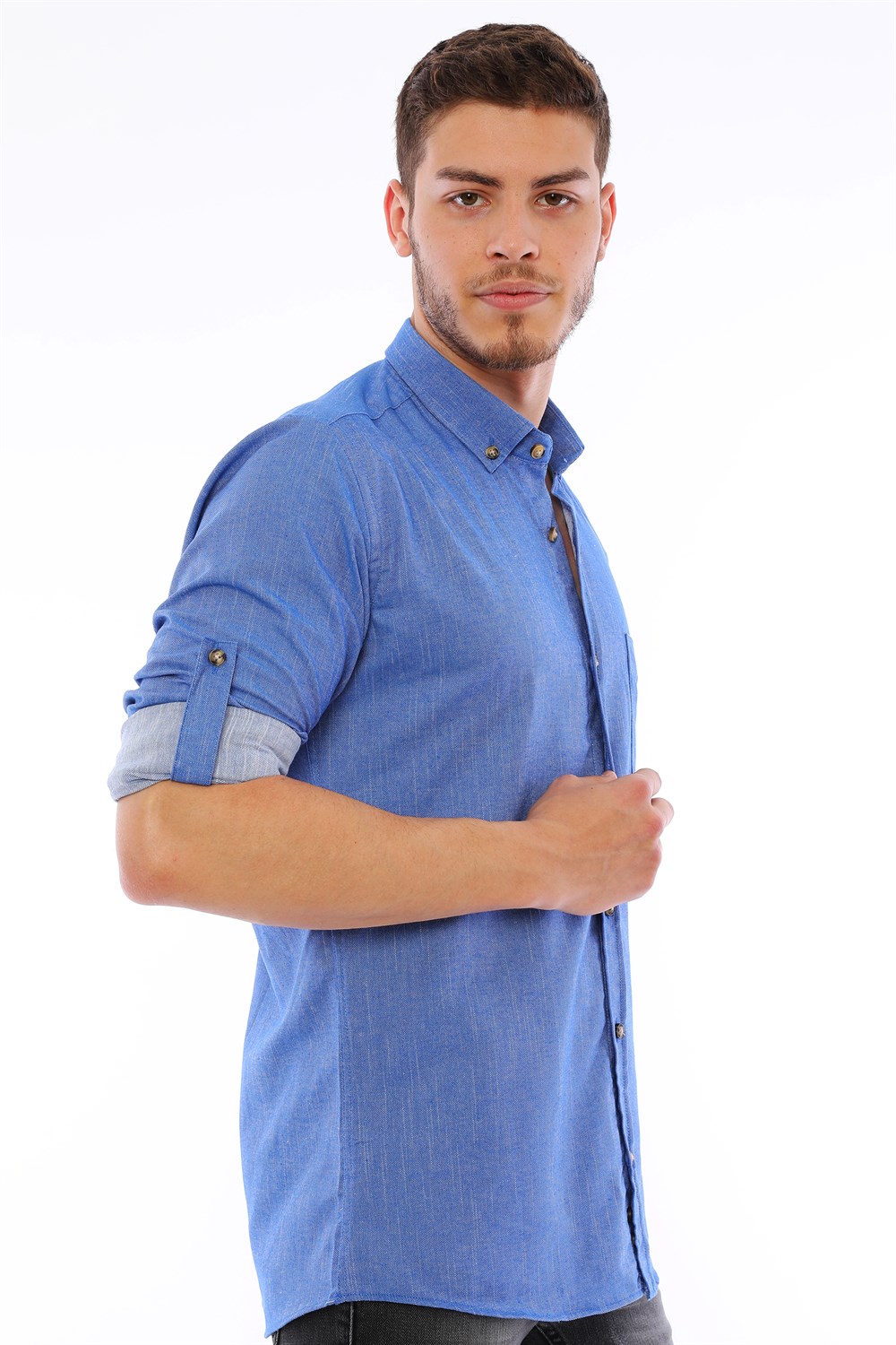 G723 DEWBERRY MEN&#039;S SHIRT-BLUE