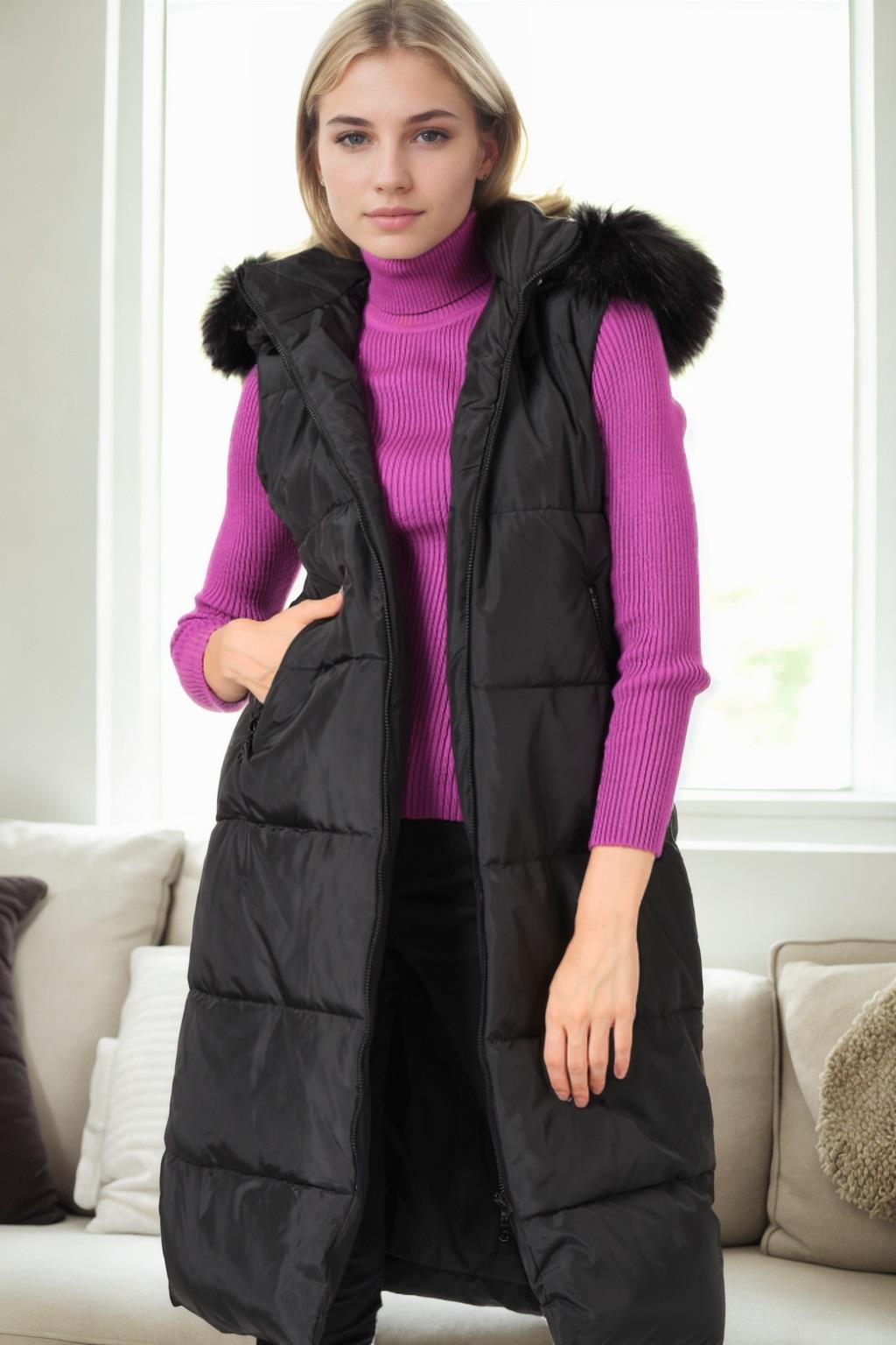 Z9741 DEWBERRY WOMEN'S VEST-BLACK