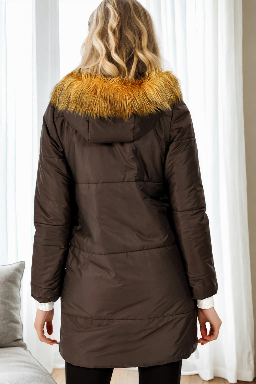 Z6590 DEWBERRY LADIES' COAT-COFFEE 1