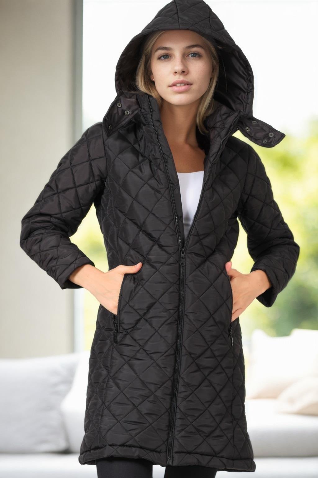 Z9654 DEWBERRY WOMEN'S COAT-BLACK