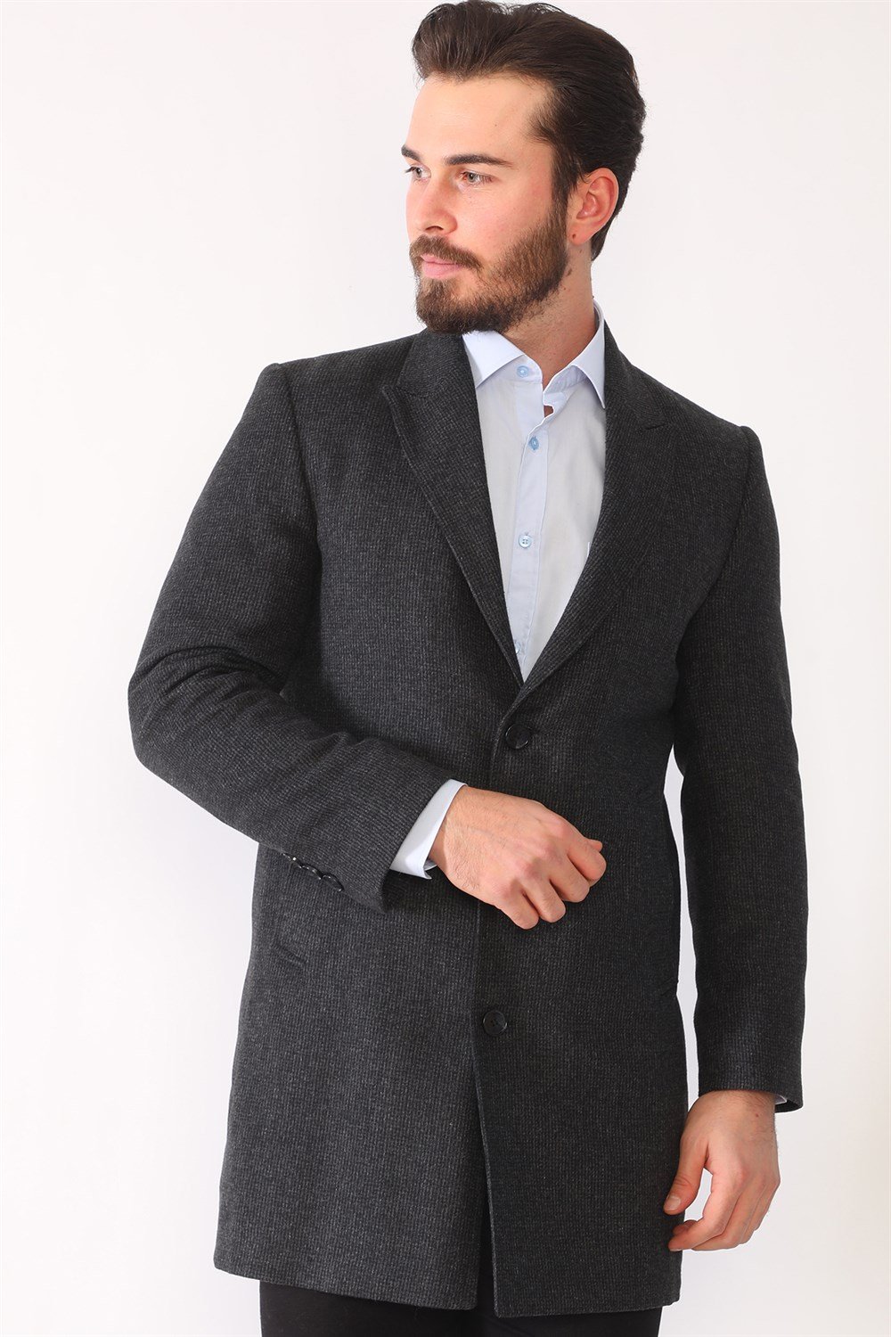 PLT8390 DEWBERRY MEN&#039;S COAT-PATTERNED ANTHRACITE