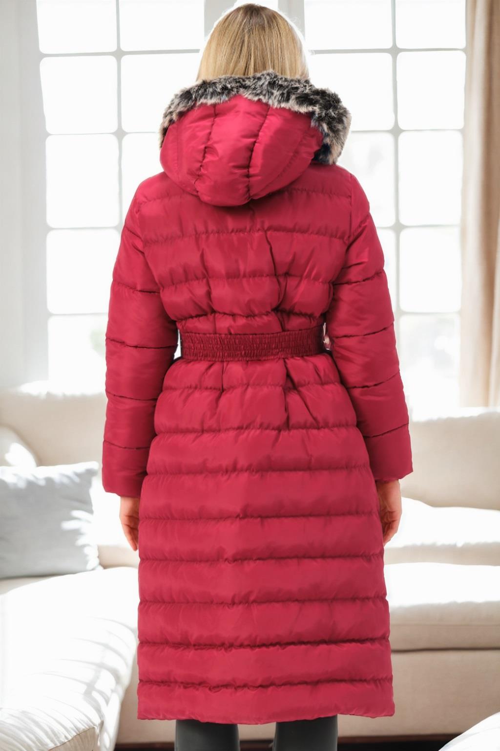 Z6779 DEWBERRY WOMEN'S COAT-BURGUNDY-1