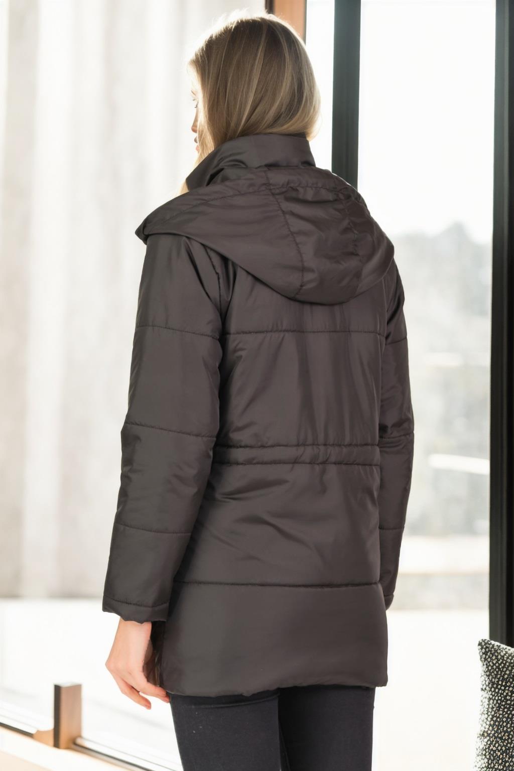 Z6703 DEWBERRY WOMEN'S COAT-BLACK-2