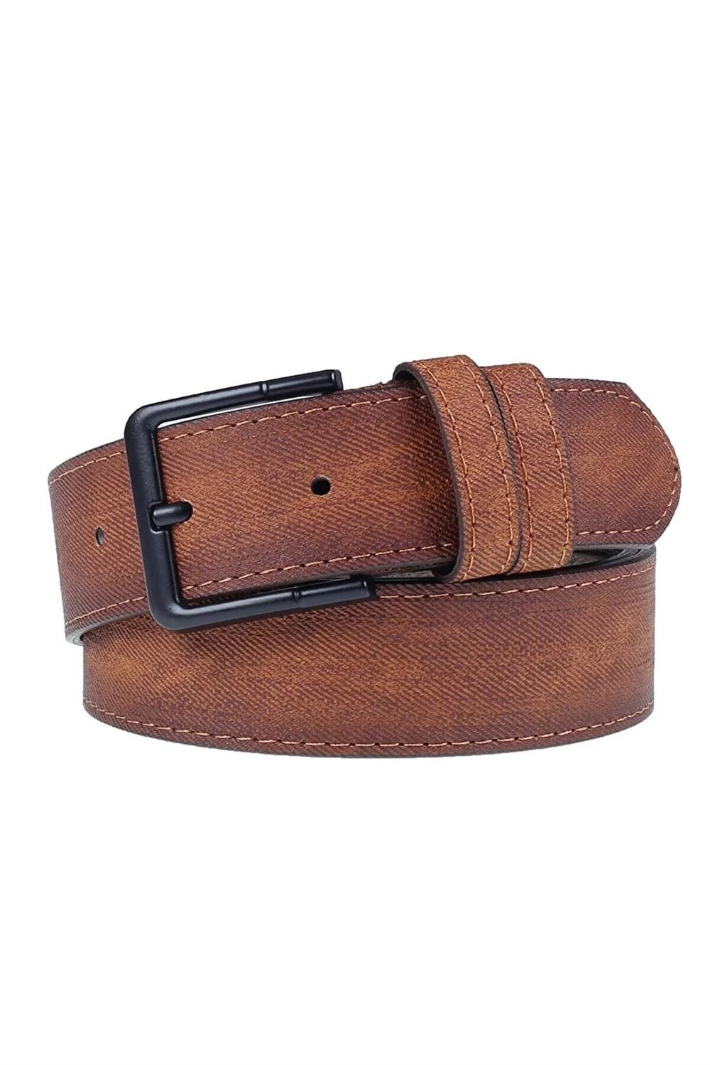 R0928 Dewberry Set Of 3 Mens Belt For Jeans And Canvas-BLACK-BROWN-TABA