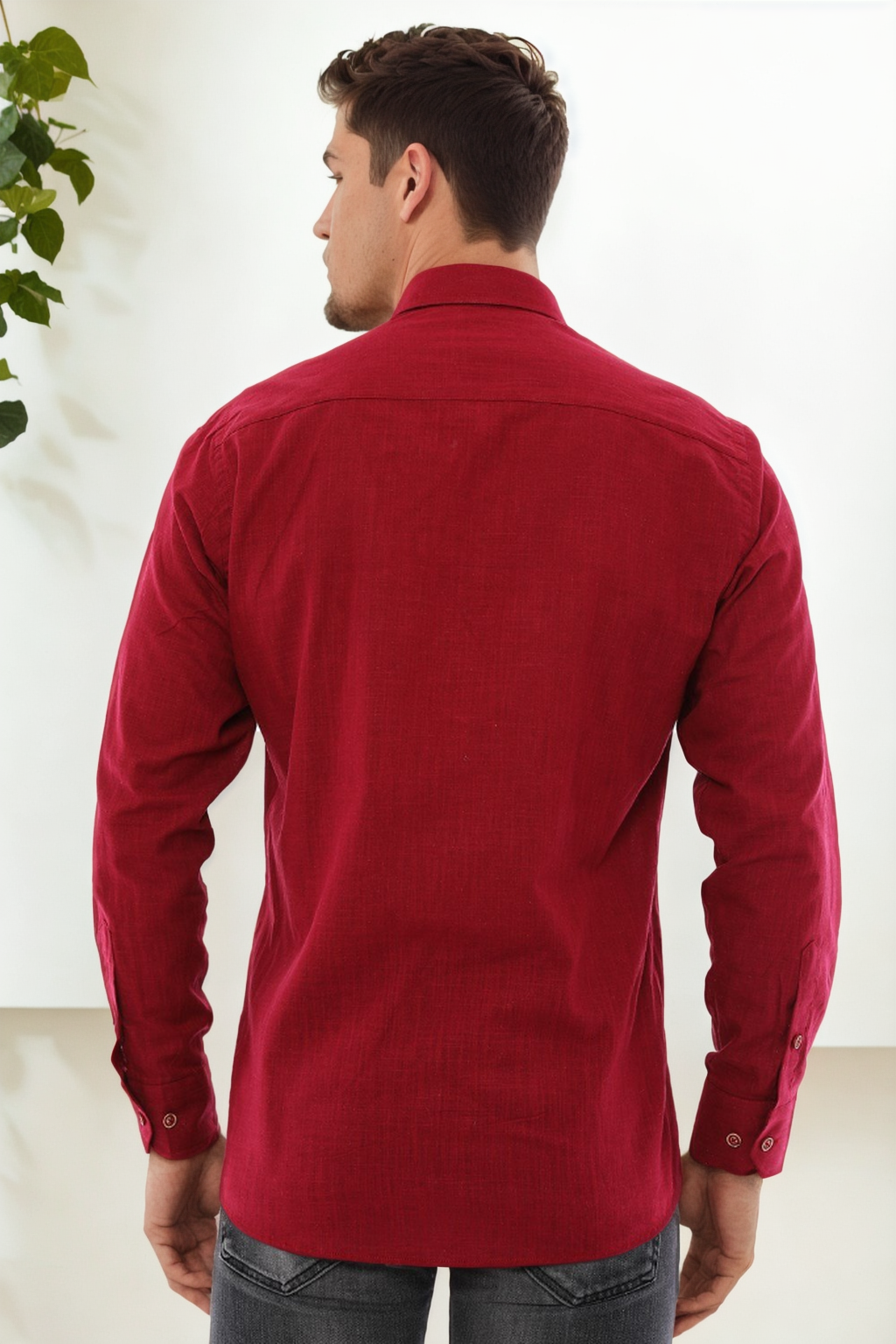 G921 DEWBERRY MEN&#039;S SHIRT-BURGUNDY