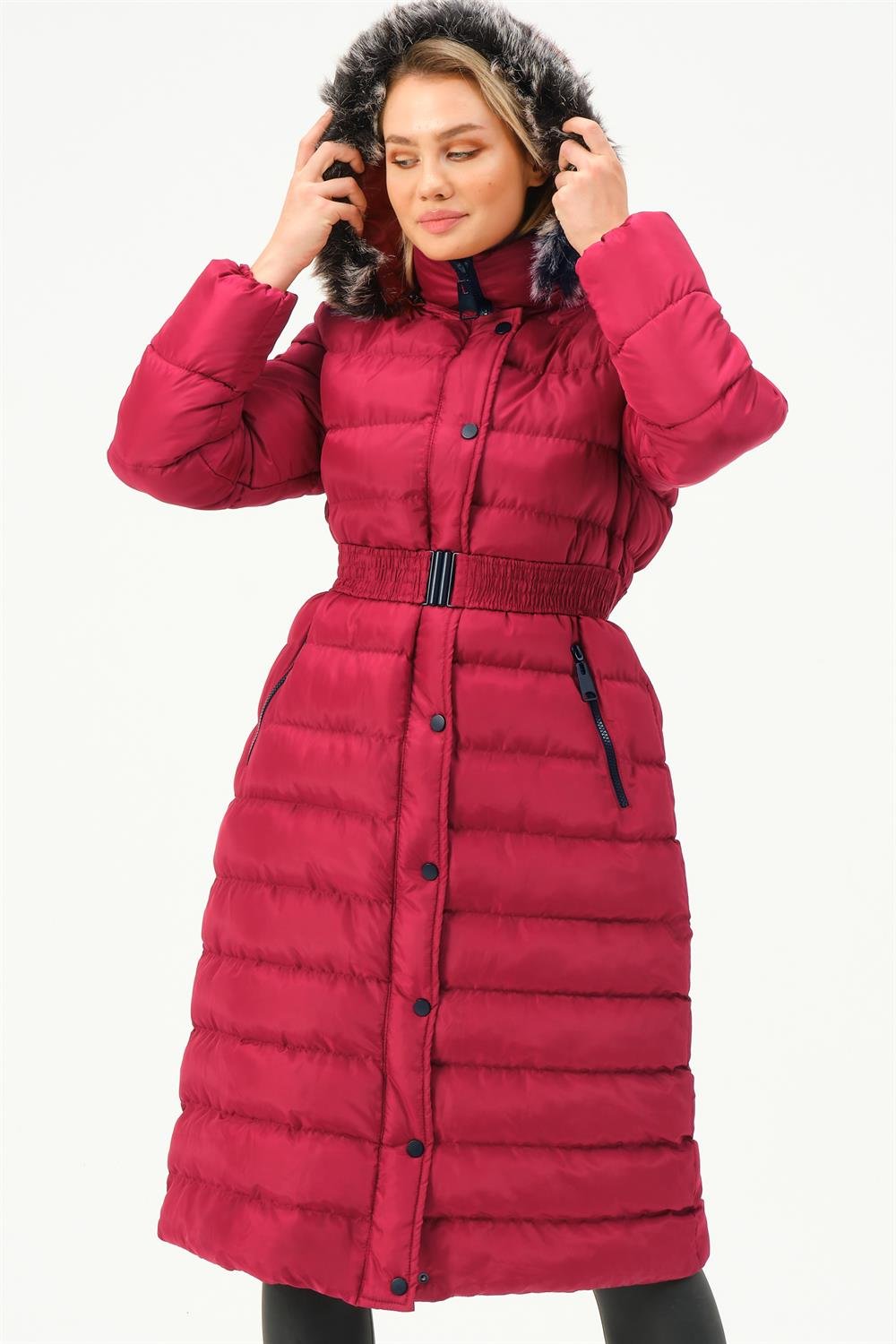 Z6779 DEWBERRY WOMEN'S COAT-BURGUNDY
