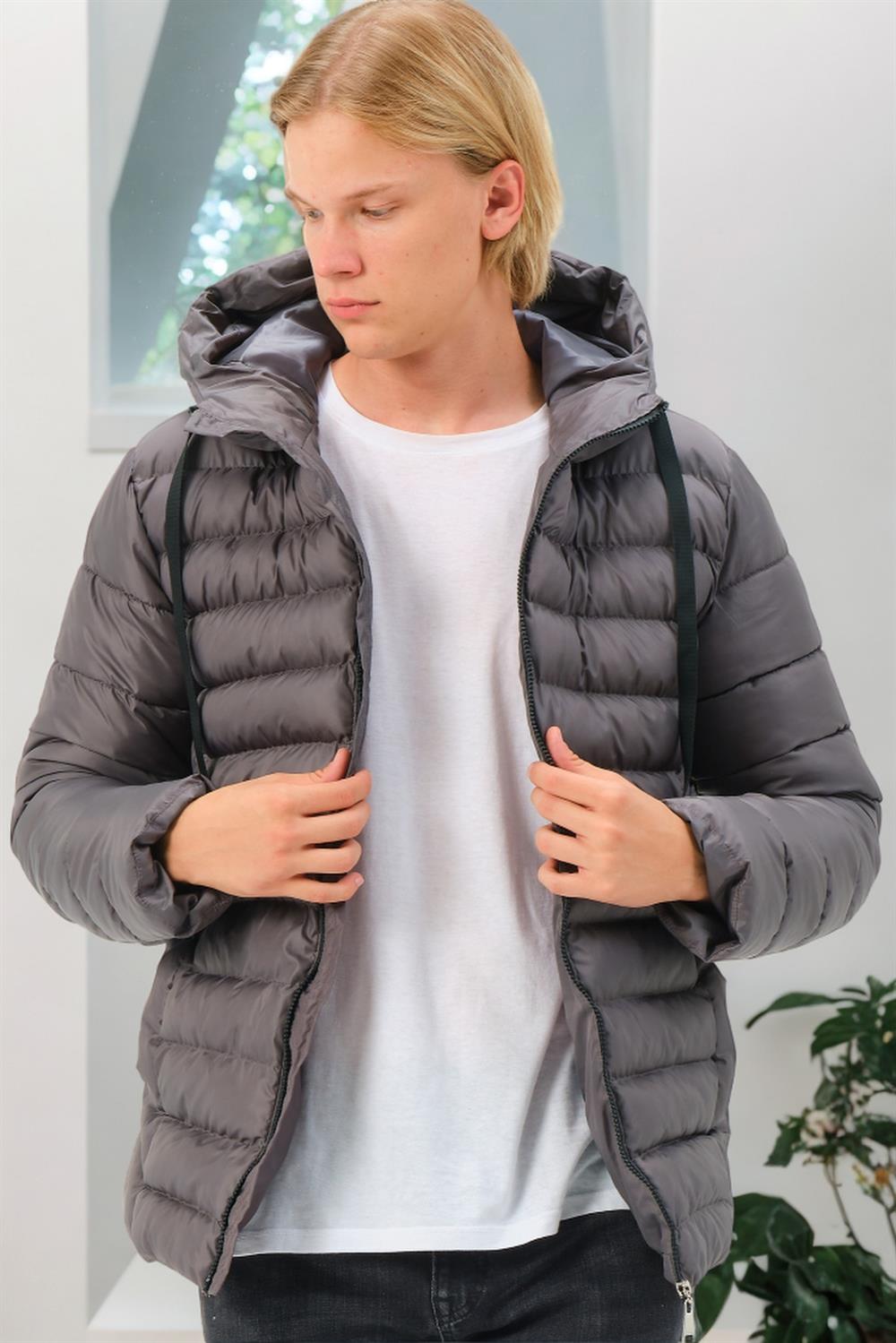 M8658 DEWBERRY MENS COAT-PLAIN ANTHRACITE