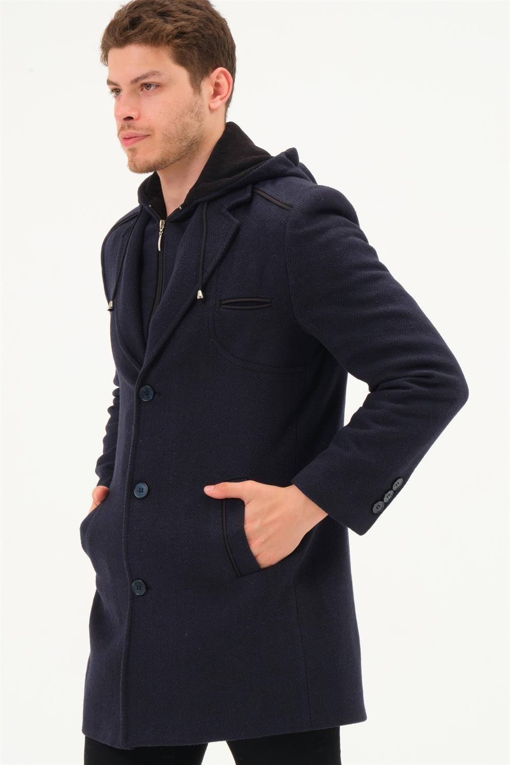 PLT8371 DEWBRRY MENS COAT-DIAGONAL NAVY BLUE