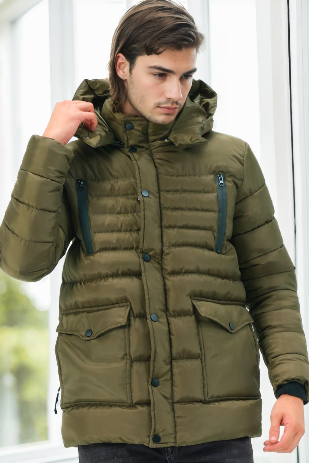 M8657 DEWBERRY MEN&#039;S COAT-KHAKI-1