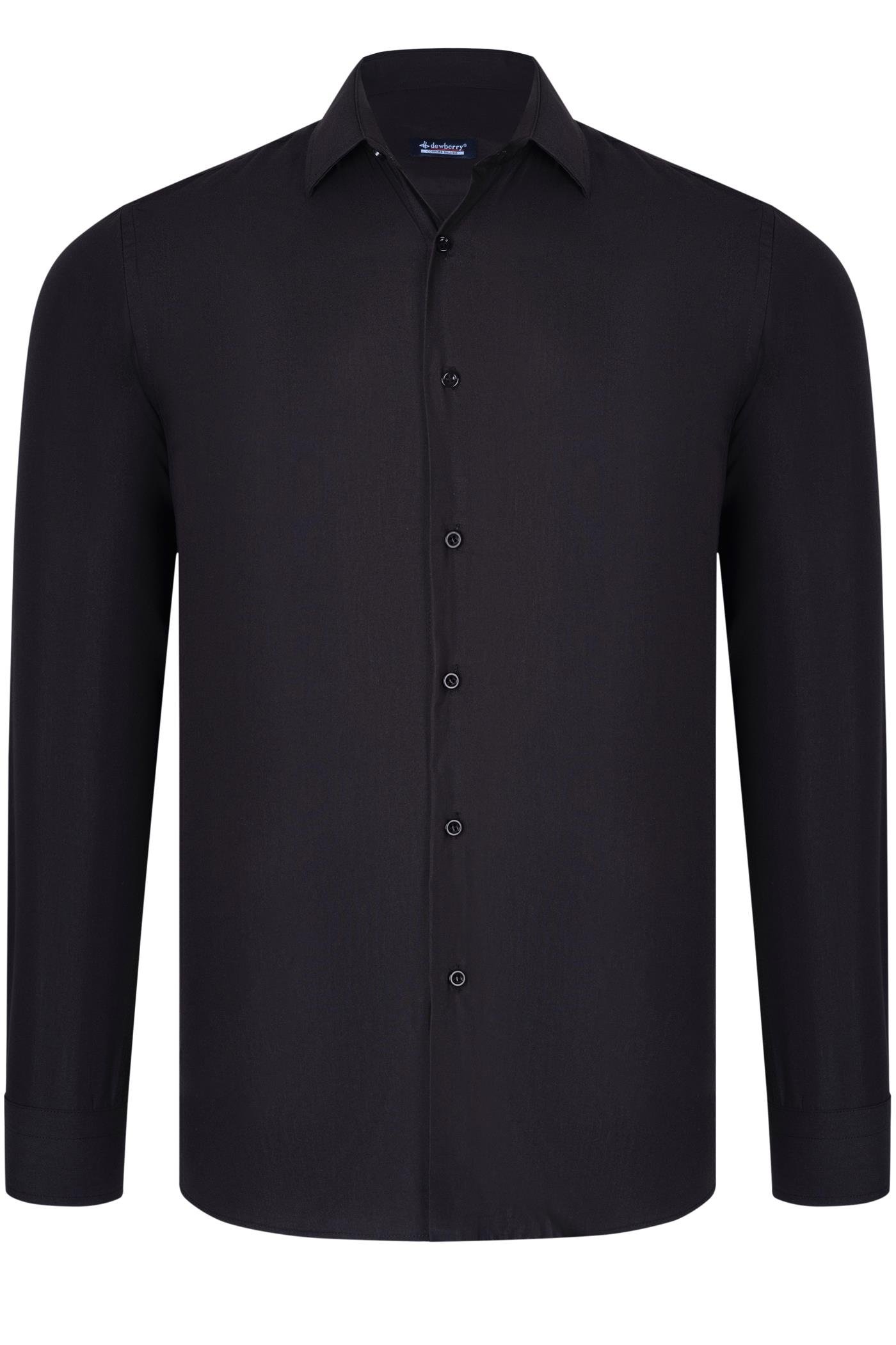 G926 DEWBERRY MEN&#039;S SHIRT-BLACK