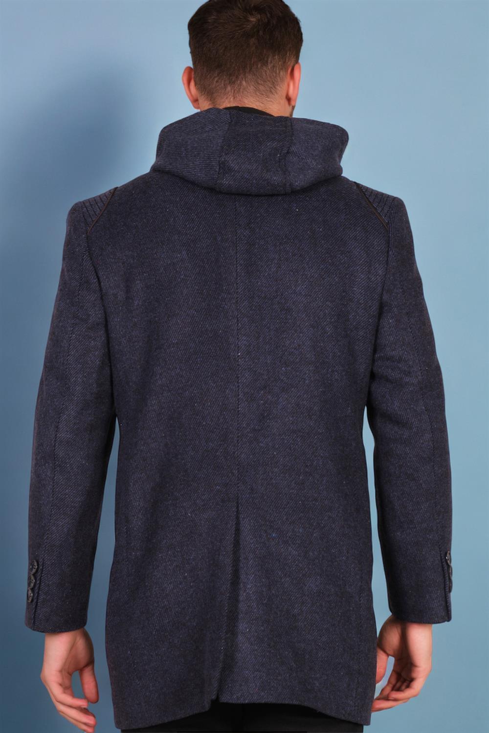 PLT8335 DEWBERRY MEN'S COAT-DIAGONAL BLUE-BLACK