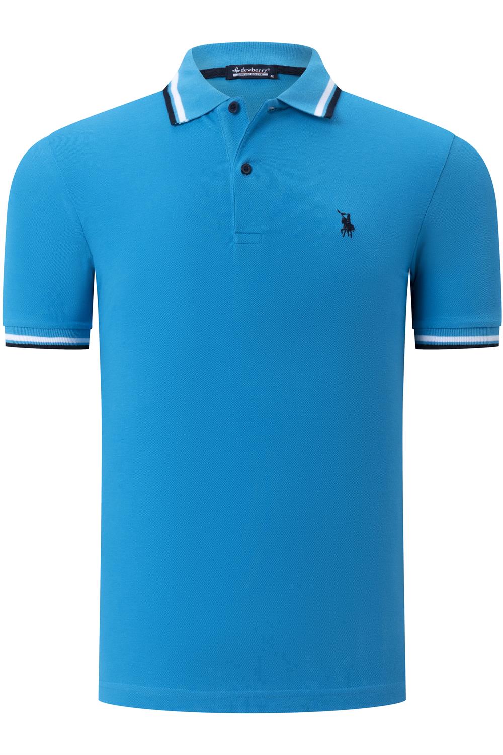 QUINTET SET T8594 DEWBERRY MENS T-SHIRT-BLACK-WHITE-NAVY-LIGHT BLUE-DARK BLUE