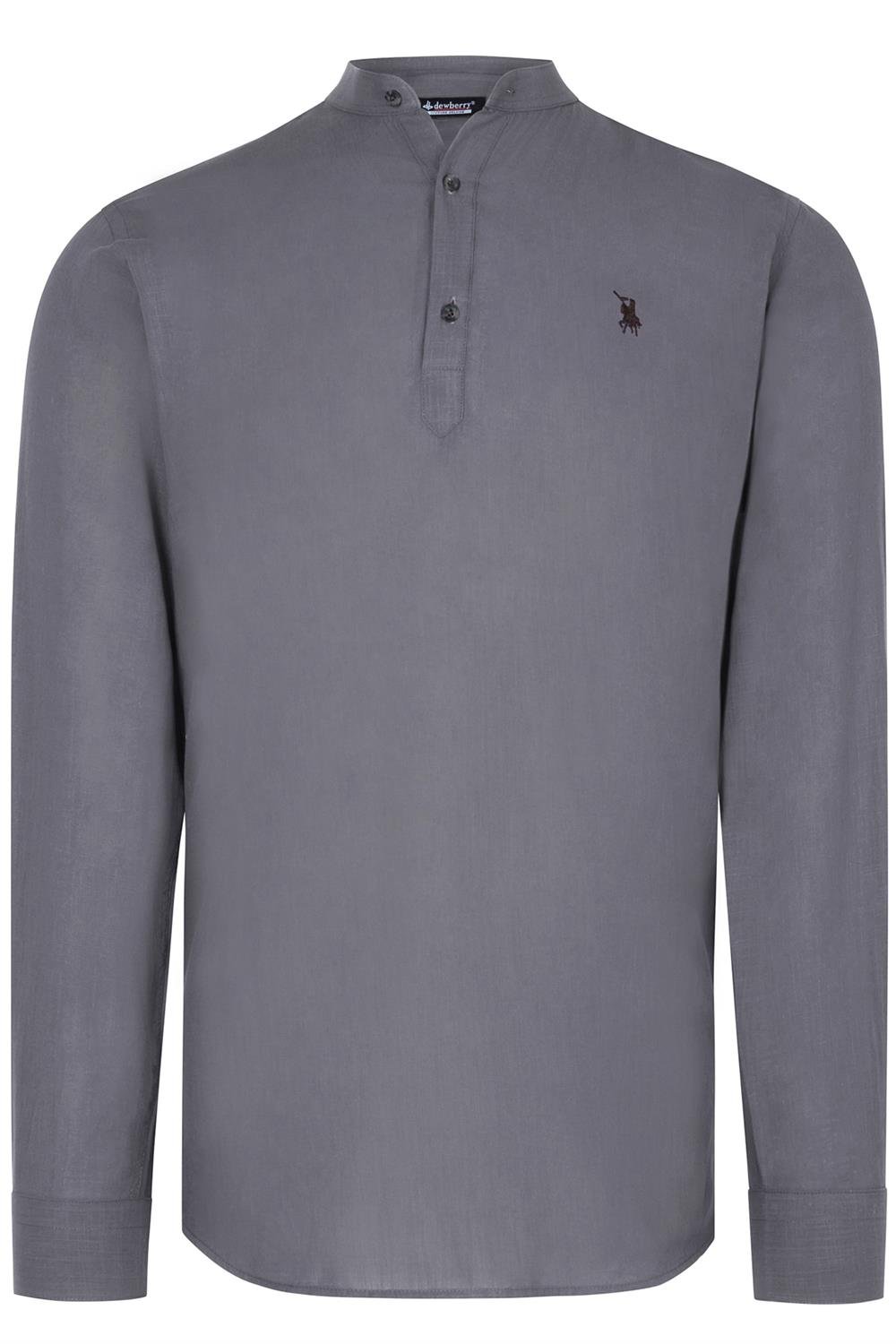 TRIPLE SET G783 DEWBERRY JUDGE COLLAR SHIRT-BLACK-WHITE-ANTHRACITE
