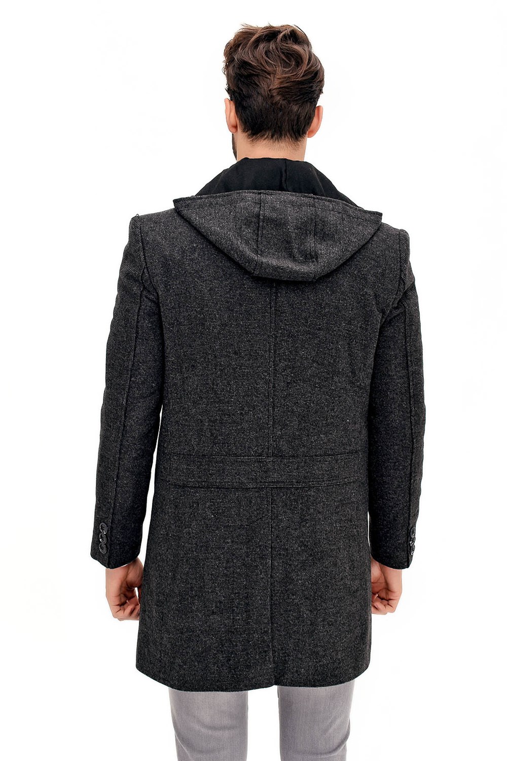 PLT8354 DEWBERRY SLIM-FIT COAT-PATTERNED ANTHRACITE