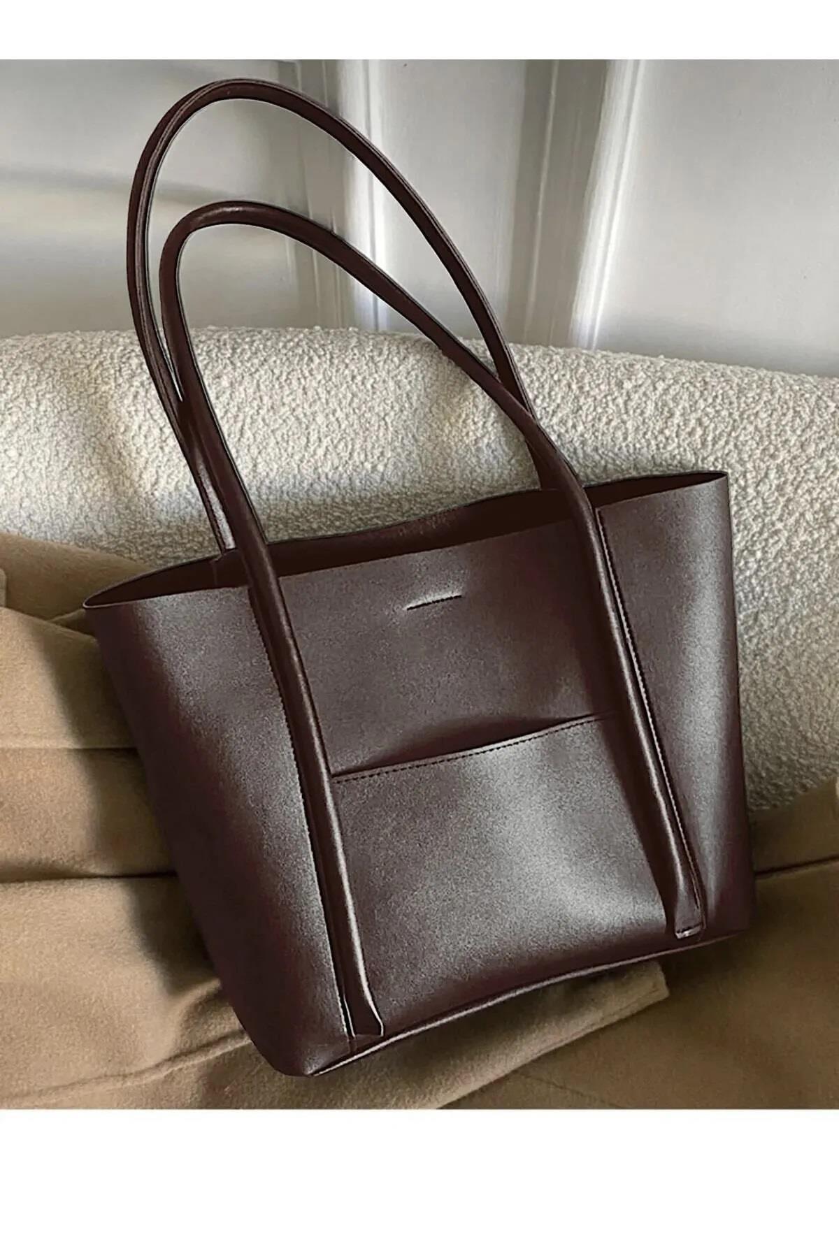 97735 Dewberry Classic Womens Shoulder Bag with Wallet-KAHVE