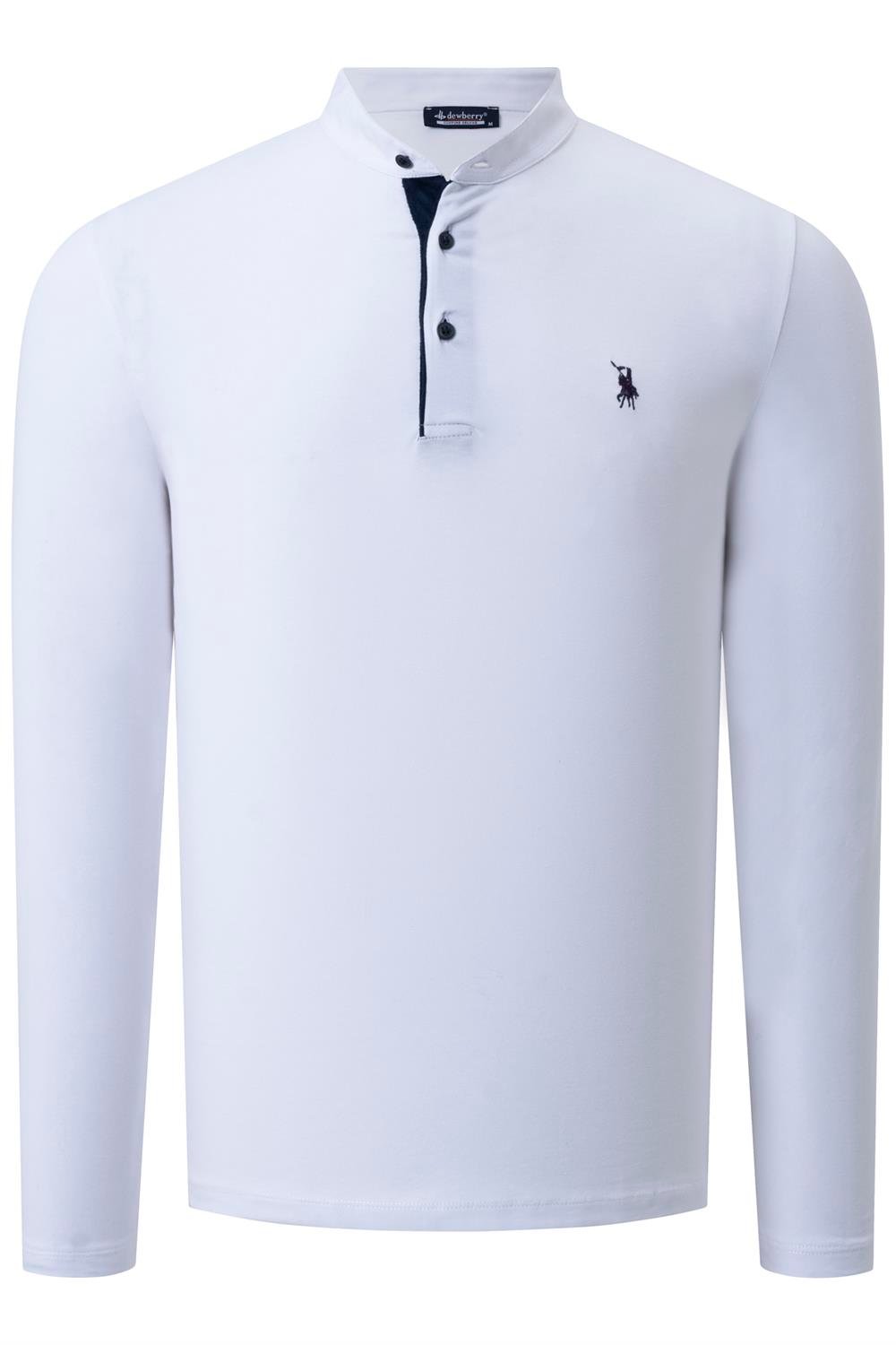 DOUBLE SET V4009 DEWBERRY MEN'S SWEATSHIRT-WHITE-ANTHRACITE