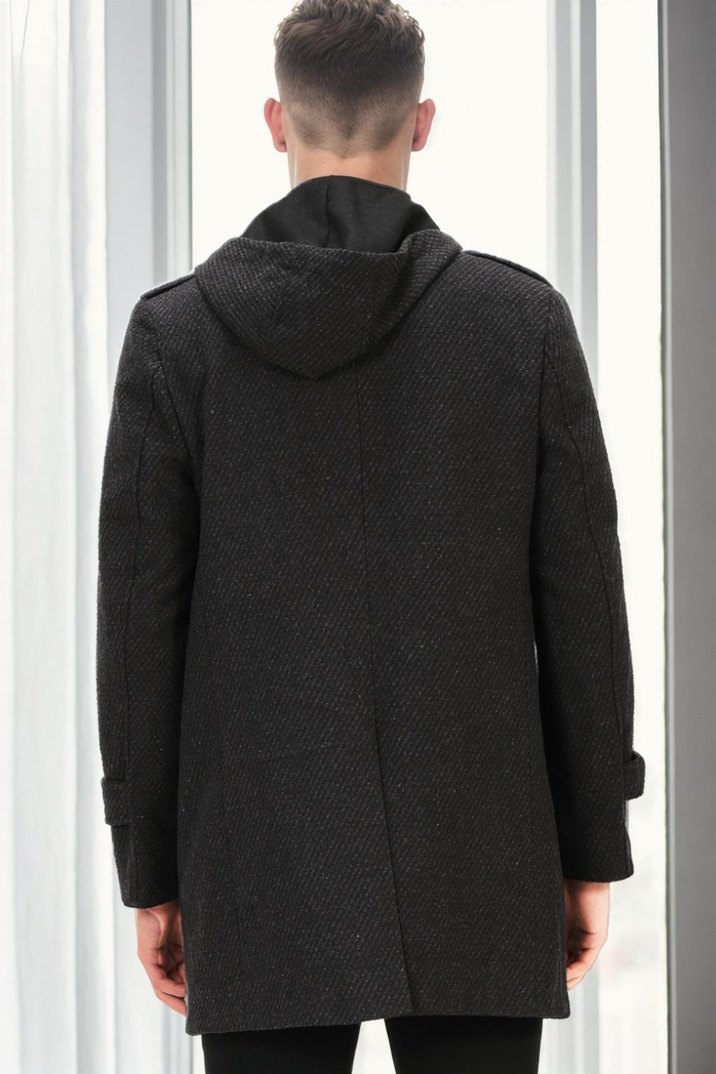 PLT9334 DEWBERRY MEN&#039;S COAT-PATTERNED ANTHRACITE