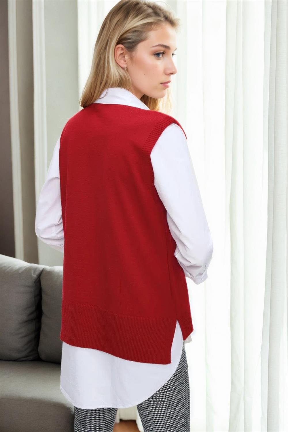 32632 Dewberry Knitwear Womens Sweater-RED