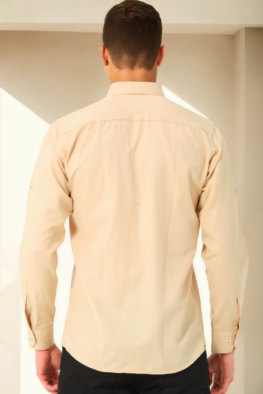G674 DEWBERRY MEN'S SHIRT-BEIGE-3