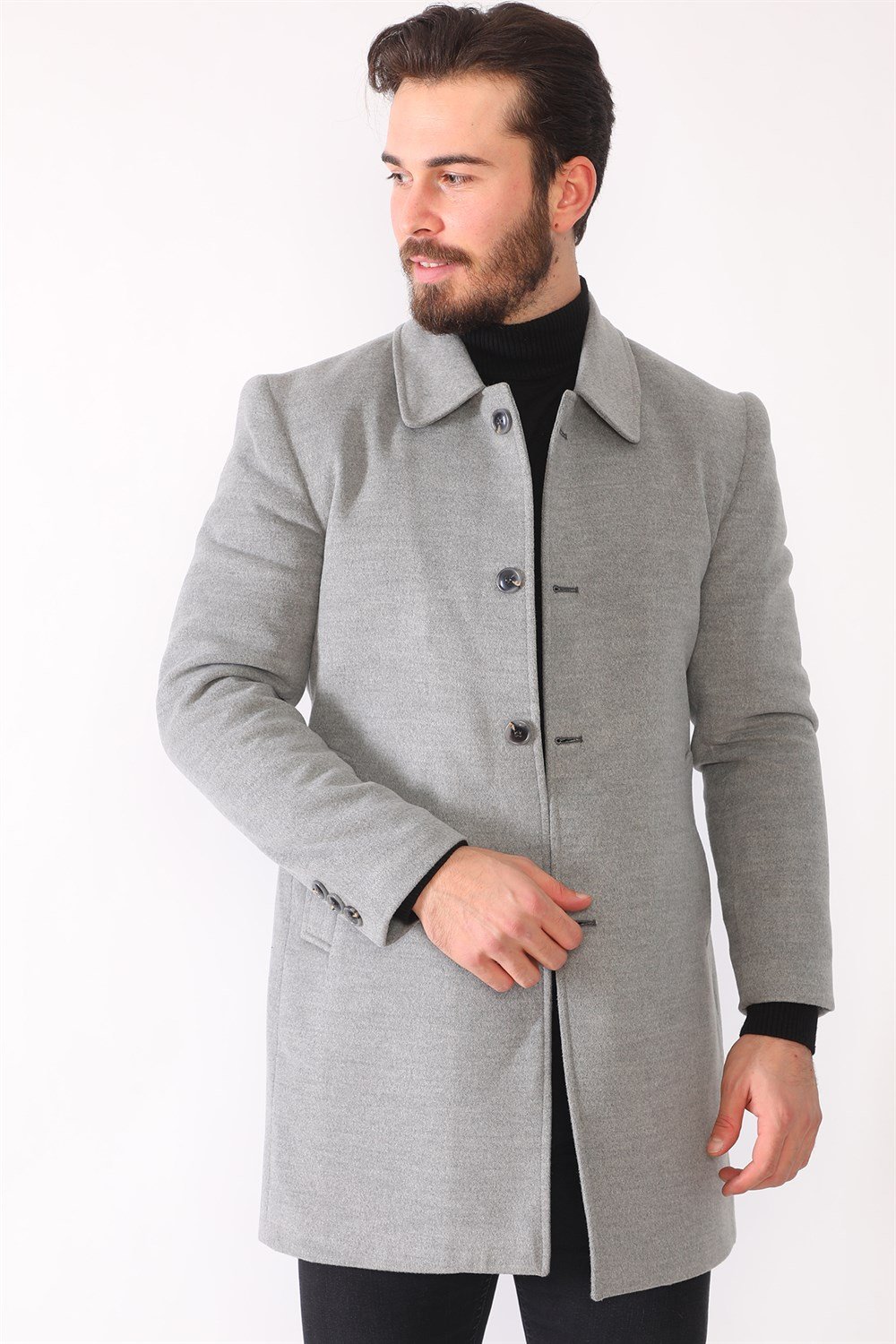 PLT8364 DEWBERRY MEN&#039;S COAT-LIGHT GREY