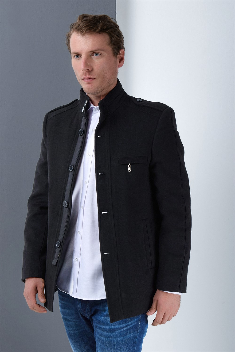 PLT8378 DEWBERRY MEN&#039;S COAT-BLACK