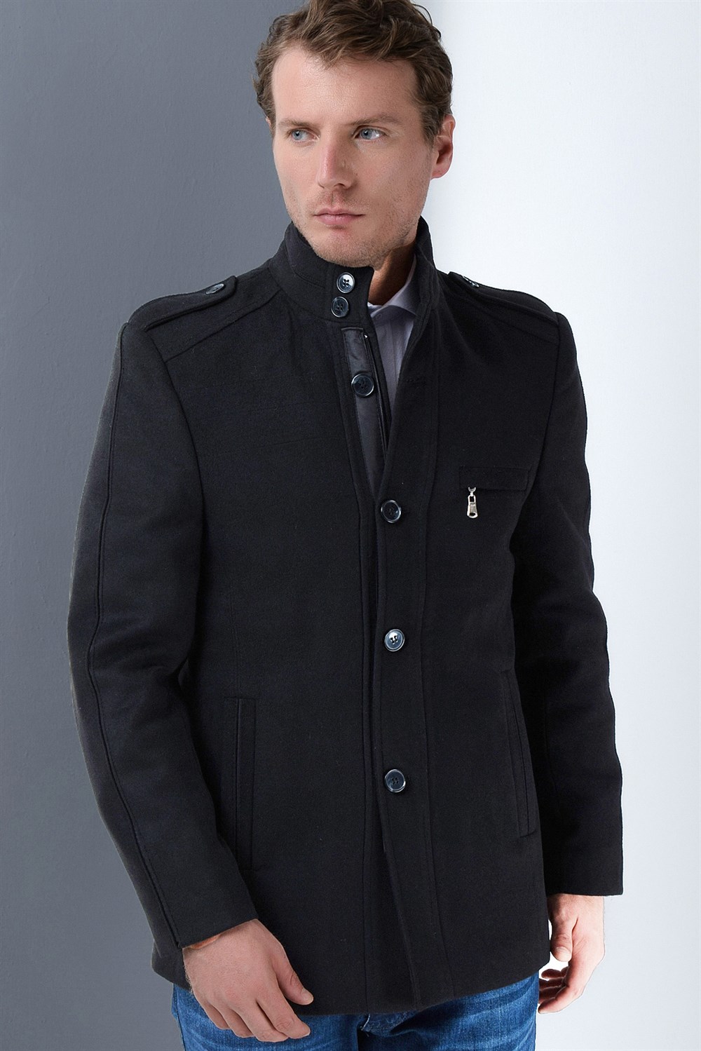PLT8378 DEWBERRY MEN&#039;S COAT-BLACK