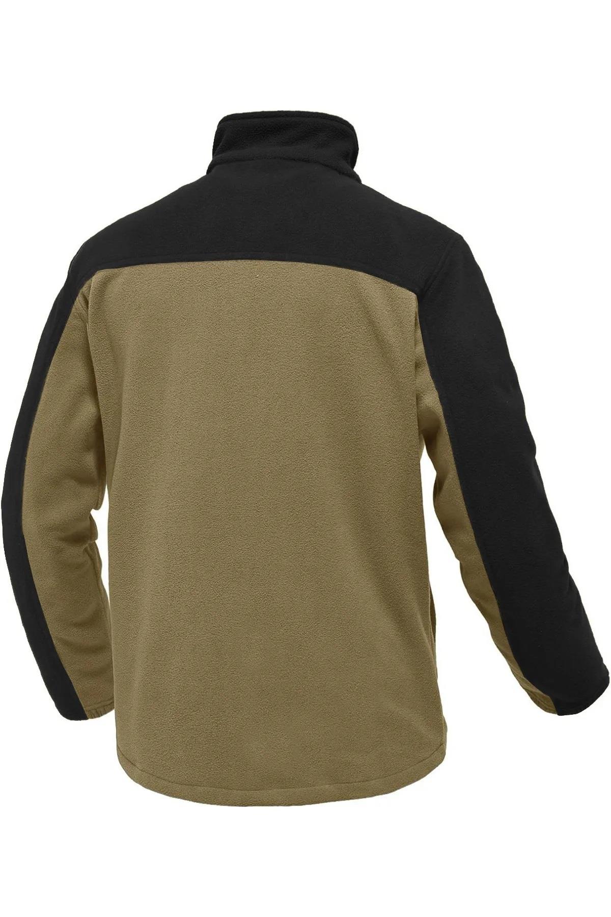 10914 Dewberry Zippered Mens Fleece Jacket-BEIGE