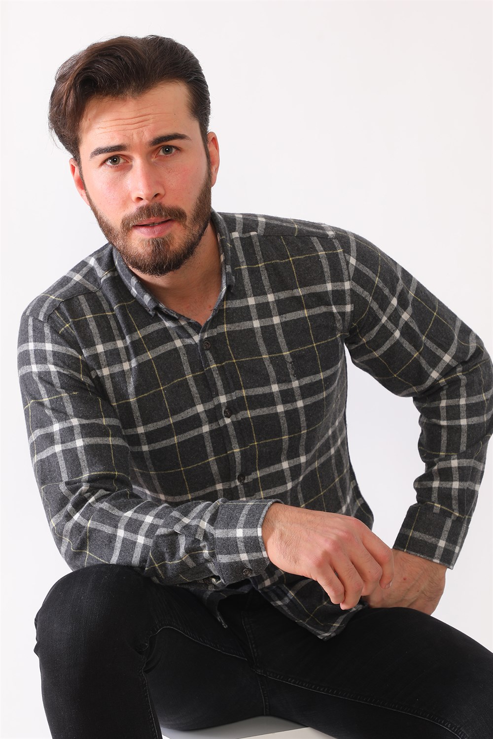G701 DEWBERRY MEN&#039;S SHIRTS-BLACK