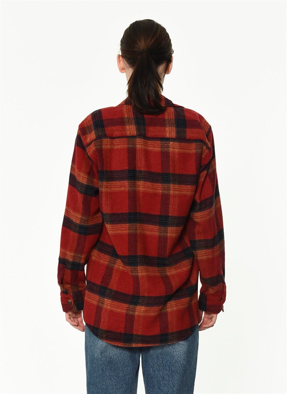 Z6663 DEWBERRY LADIES SHIRT-RED
