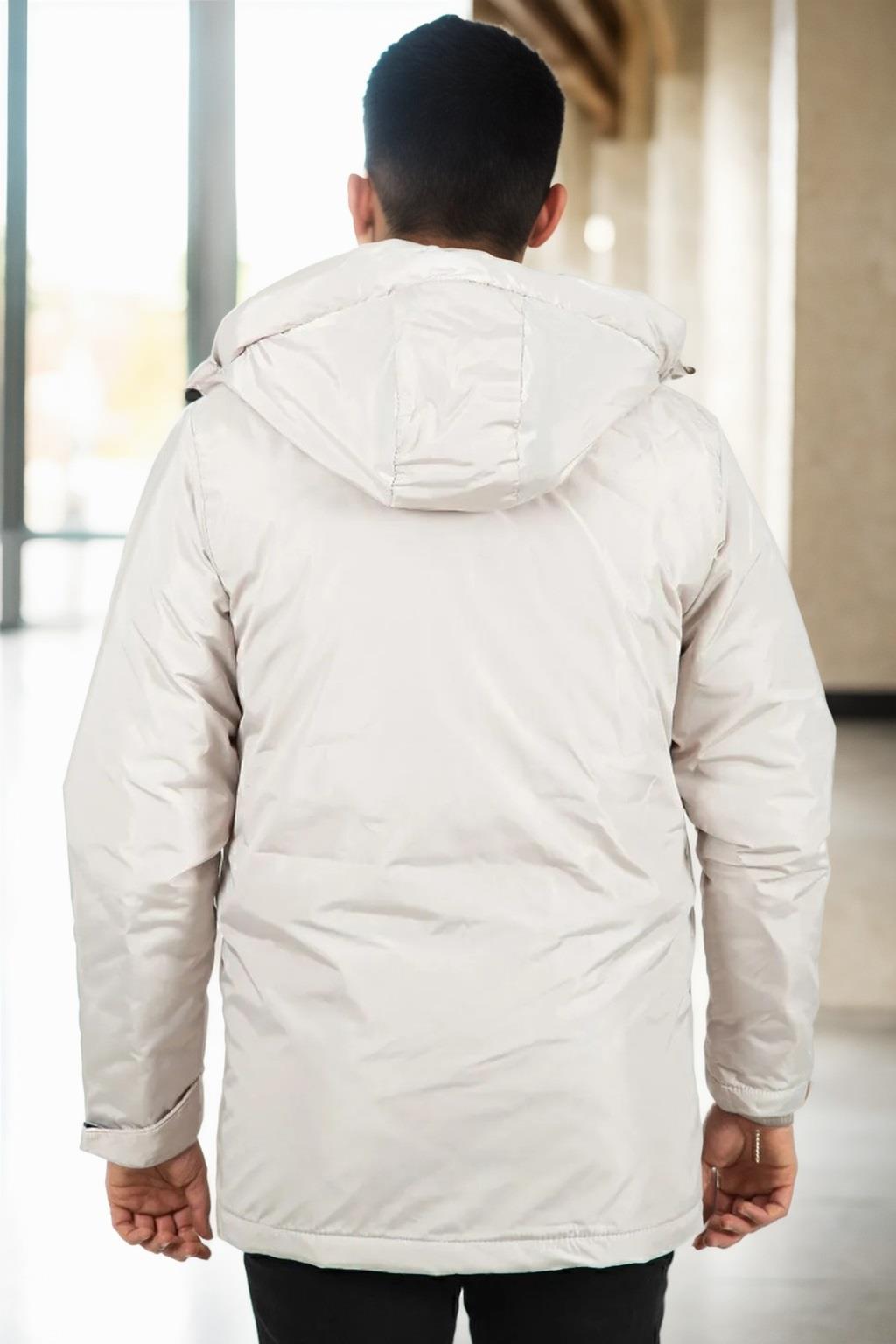 95968 Dewberry Hooded Coat Parka with Fleece Inside-STONE
