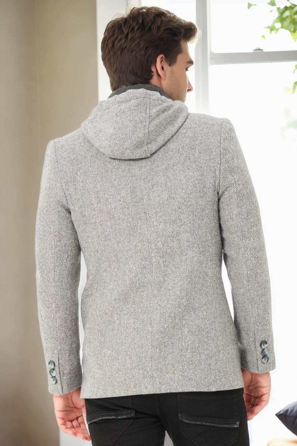 K9532 DEWBERRY MEN&#039;S COAT-DIAGONAL GREY