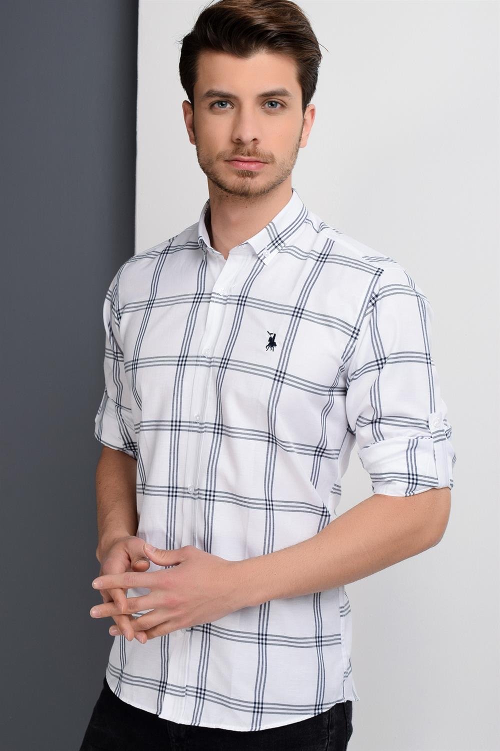 G656 DEWBERRY MEN&#039;S SHIRT-PLAIN WHITE