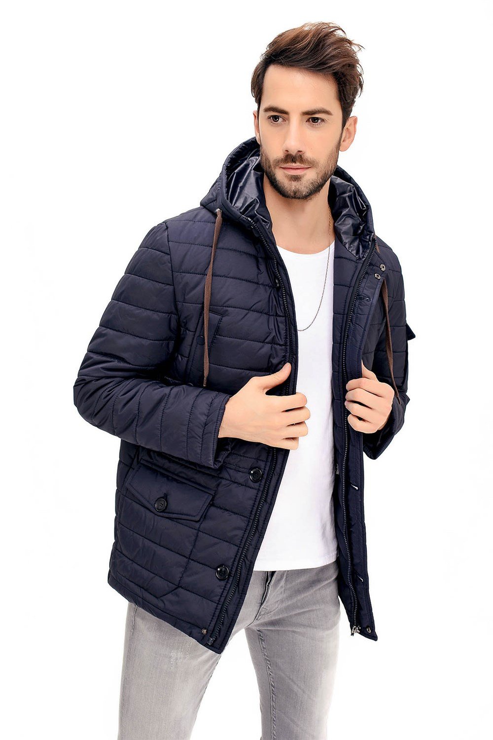 K8638 DEWBERRY MEN&#039;S COAT-NAVY BLUE