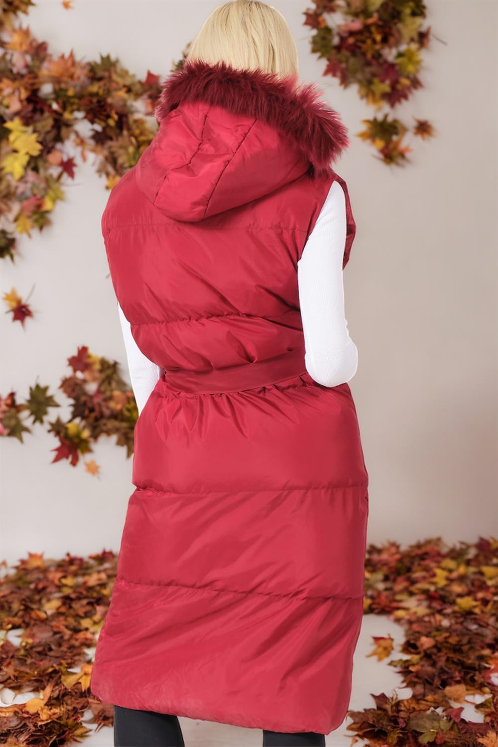 Z6744 DEWBERRY WOMEN'S VEST-DARK BURGUNDY